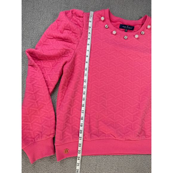 Simply Southern Lounge Set Quilted Sweat Suit Comfy Casual Feminine Pink XL - Picture 6 of 13